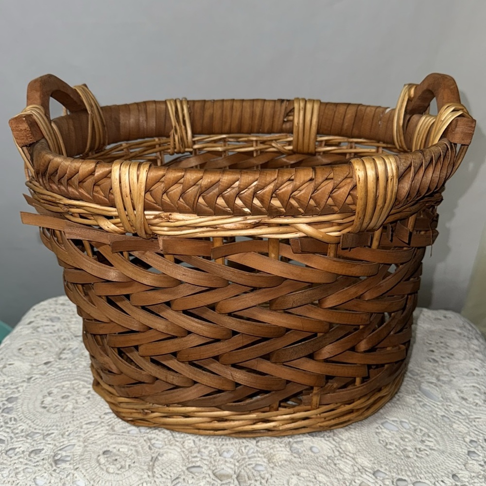 Home‎ Interior HomeCo Woven Basket Set Tag Fishing Basket Vintage Discontinued - Picture 3 of 14